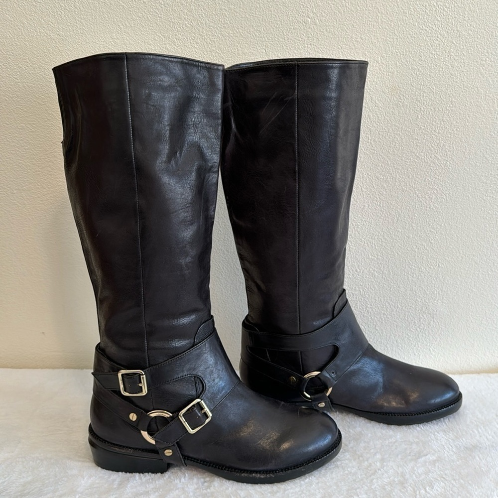 Kenneth Cole Leather Knee High Boots Size 9.5